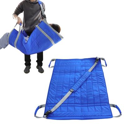 LOSCHEN Portable Transfer Sheet for Patients and Elderly People, 4-Handle Stretcher, Single/Double Person Care Lift, Reduces Burden, 105*72cm (Blue)