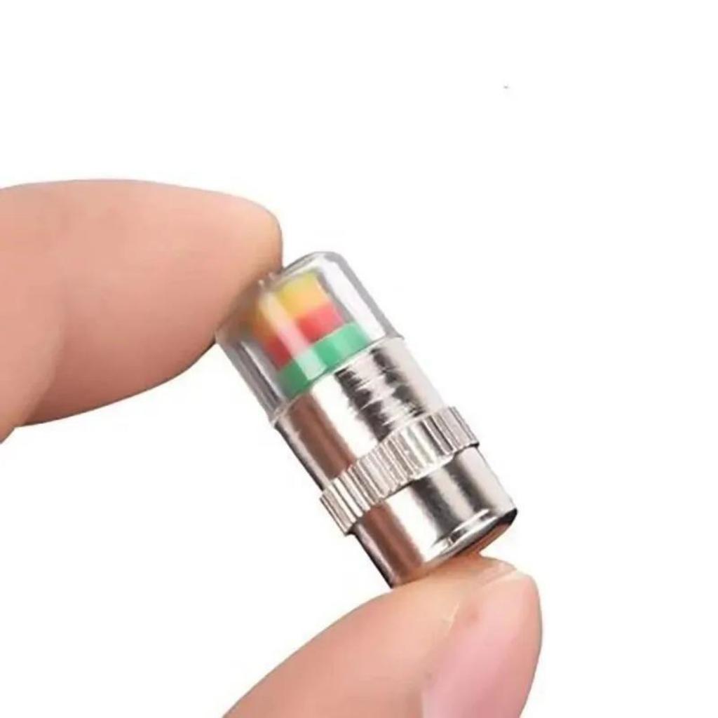 4pcs/set Car Tire Pressure Indicator Tire Pressure Gauge Indicator Alert Monitoring Valve Cap Sensor External Valve Detection Monito