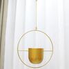 Modern Hanging Planter Geometric Iron Flowerpot with Hanging Chain Wall Ceiling Planter Hanger Houseplant Holder Pot for Indoor Outdoor Decoration