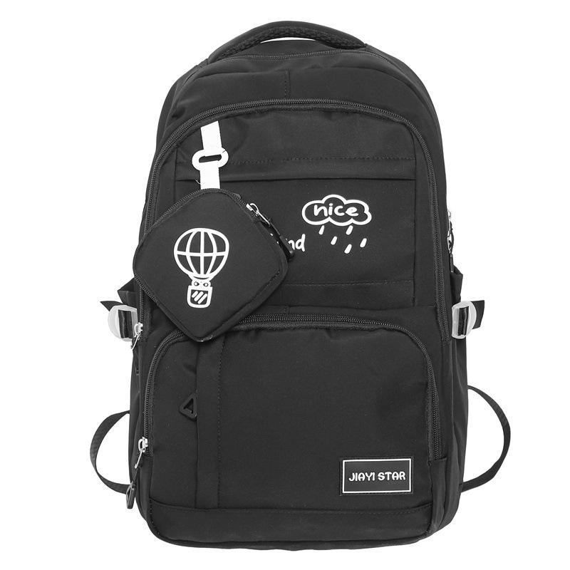 Schoolbag Wholesale New Backpack Women's Large Capacity Travel Backpack Lightweight Junior High School Student Schoolbag Simple Leisure