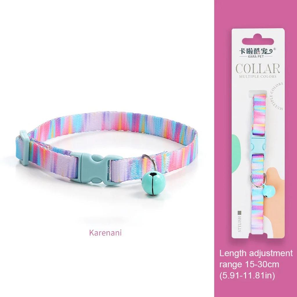 Cute Design Anti-Suffocation Cat Collar, Adjustable 15-30cm, Comfortable Fit, Decorative Bell, Secure Buckle Used for Cat Dog