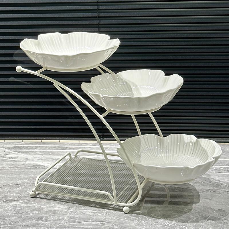 Naijiang Light Luxury Ceramic Multi-Tier Fruit Plate