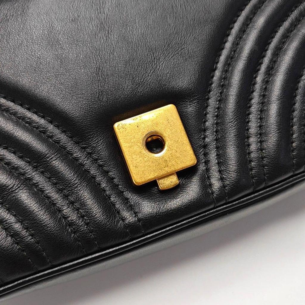 [Pre-Owned] Gucci GG Marmont Matelassé Mini Bag 'Black' - Very Good #1L5KGXE
