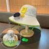 Fan-style children's summer sun hat with large brim, fashionable sun protection hat with shawl for girls, beach outdoor hat for boys