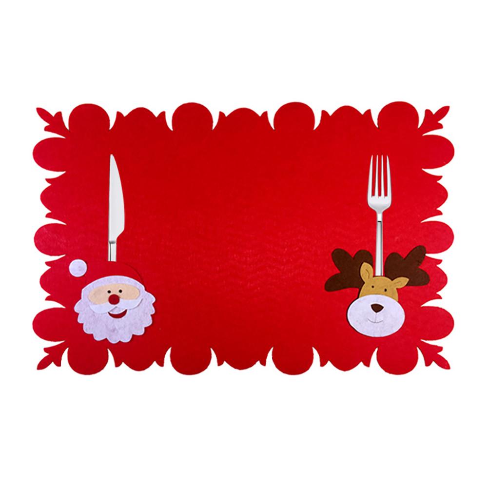 Christmas Decoration Tableware Placemat Kitchen Dinning Bowl Pad Mat Home Table Decor Accessories