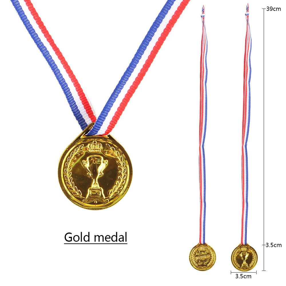 Children Plastic Gold Silver And Bronze Medal With Hanging Ropes For Sports Events And Party Gifts