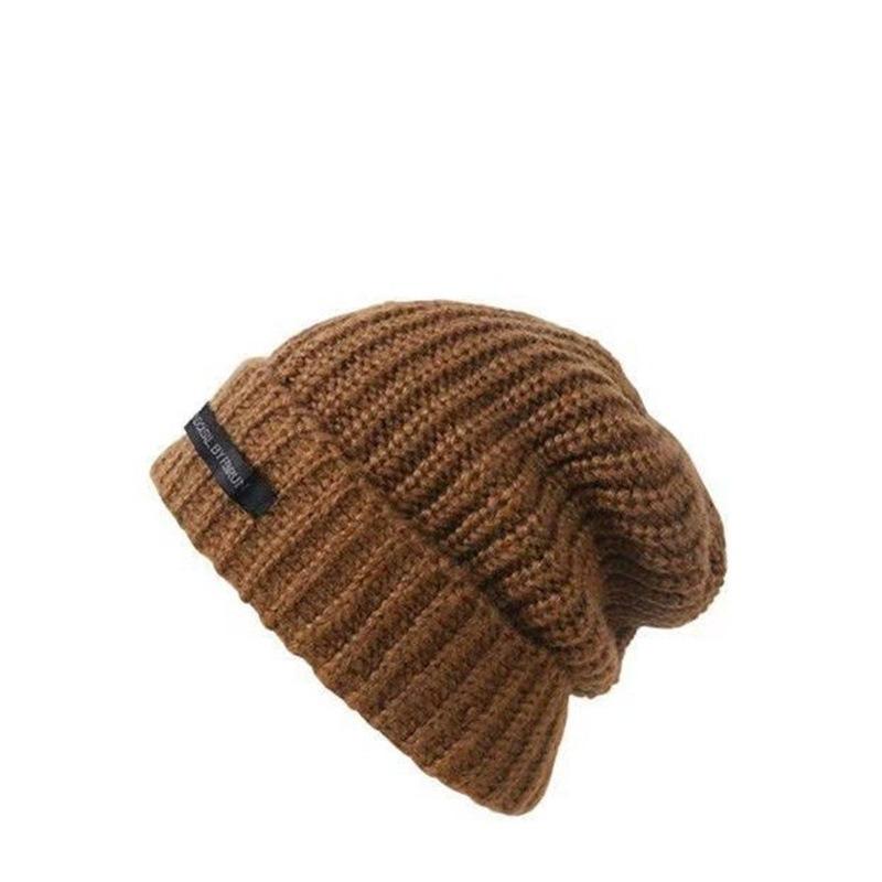 Winter hat big head circumference thickened knitted hat children's winter face small warm ear protection knitted pile hat