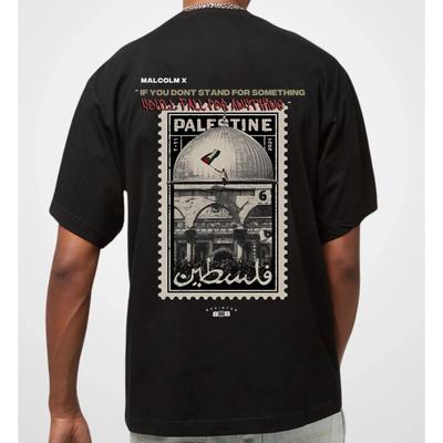 Malcom X Palästina Baumwoll-T-Shirt Oversized Unisex Grafik-T-Shirt