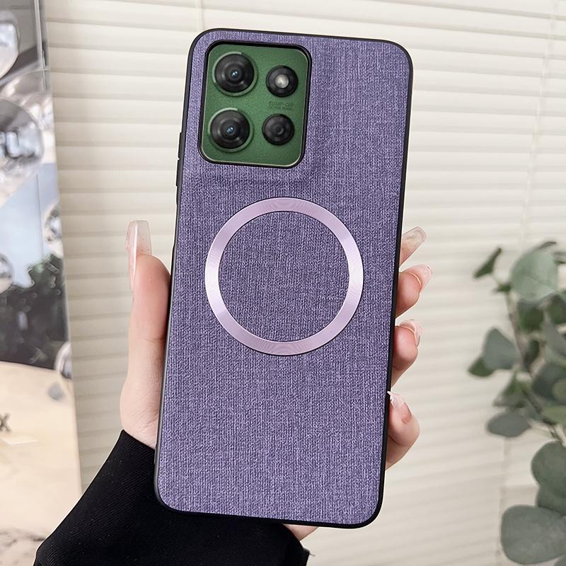 Fabric Cloth Wireless Charging For Magnetic Phone Case For Motorola Moto G Power G Soft Back Cover