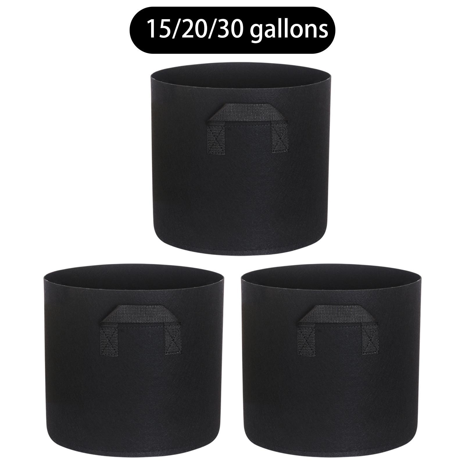 

3 Pieces Grow Bags Breathable Versatile Convenient Nonwoven Fabric Planting Bags for Indoor Greenhouse Carrot Vegetables Flowers 15 Gallon 45cmx35cm