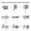 3 In 1 Baby Changing Pad Solid Color Stroller Bag Portable Foldable Diaper Bag  Cover Mat