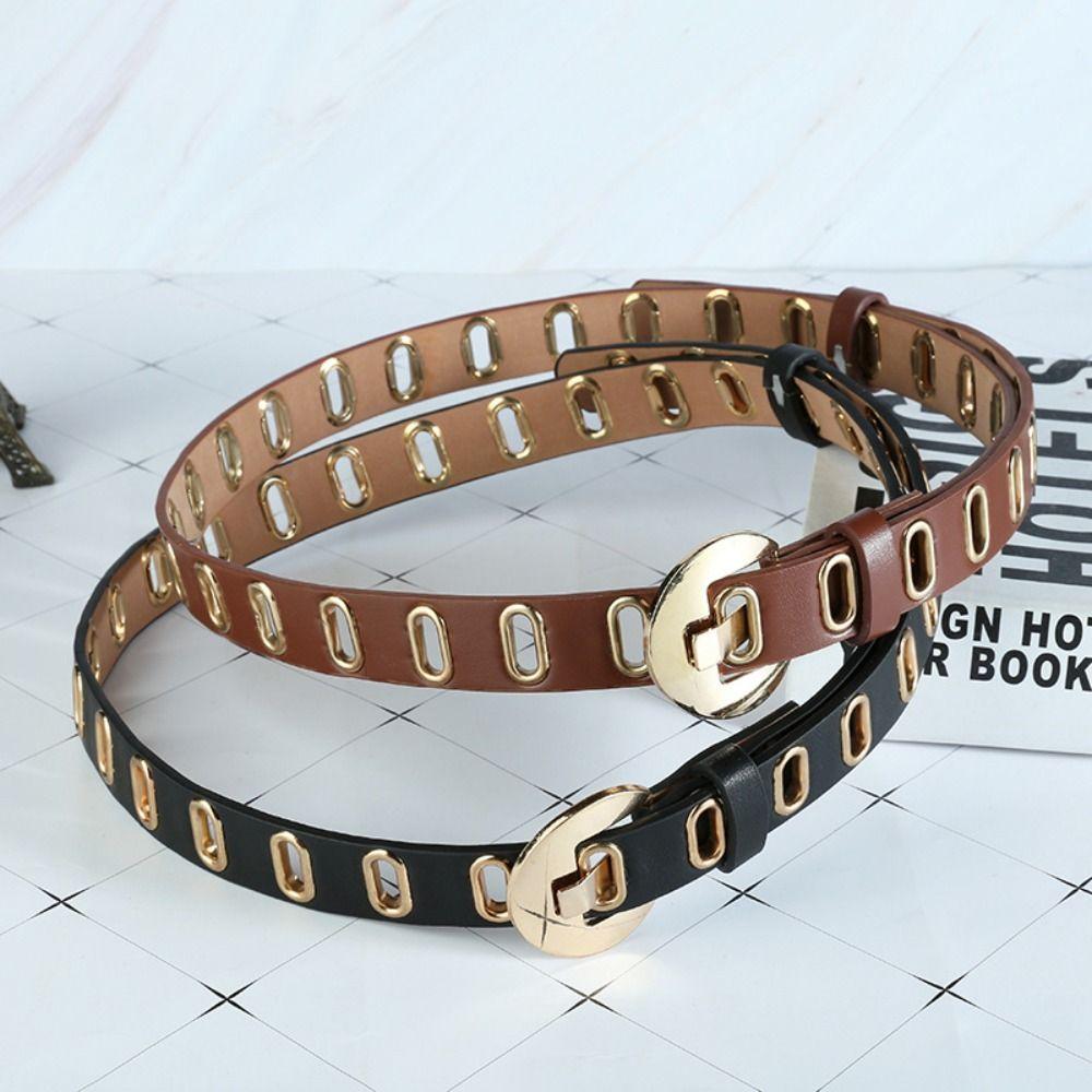 Alloy Pin Buckle Belt PU Leather Waist Strap Fashion Waistband  Decor Accessories
