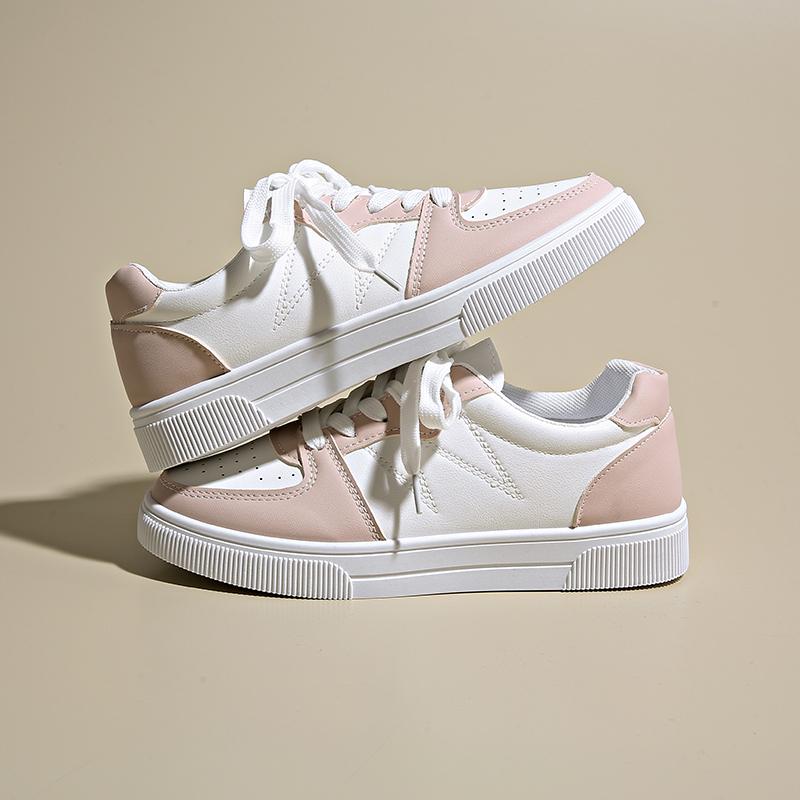 Women's Vulcanize Shoes Flat Classic Sports Lace Up Skateboard Board Shoe Walking White Running Sneakers