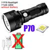 A Super Bright LED Flashlight USB Rechargeable Waterproof Lamp XM-L2 XHP70 Outdoor LightingTactical Torch Ultra Bright Lantern