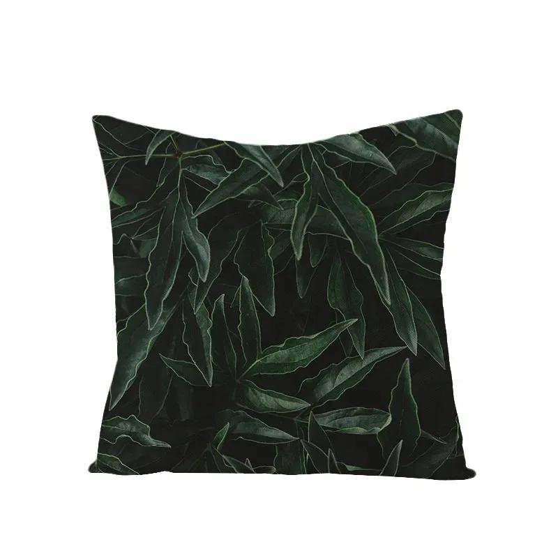 Plant Leaf Pillow Cover Bedroom Room Home Decoration Office Seat Living Room Sofa Cushion Cover 45X45Cm