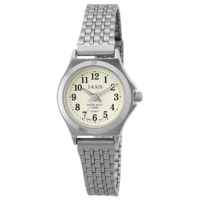 J-AXIS Women's NAL52-S (Easy-to-See Quartz Women's Sun Flame) Round Watch Silver Alloy Analog