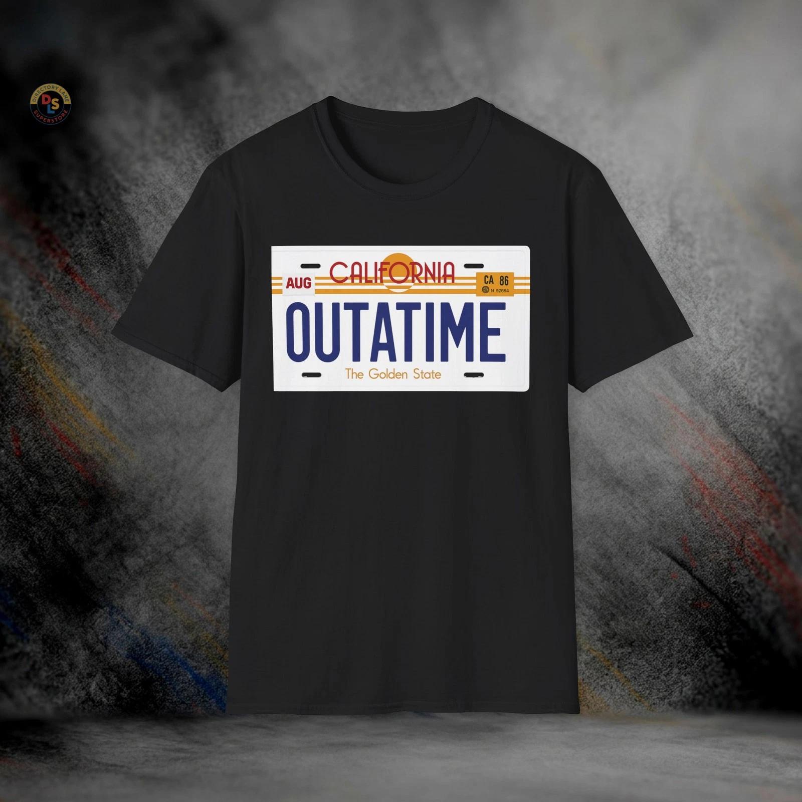 Outatime License Plate Back to the Future T-Shirt | Softstyle Tee M