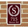 Personalized 8x12 Aluminum Address Sign Custom Last Name Laurel Wreath Plaque New Home Gift