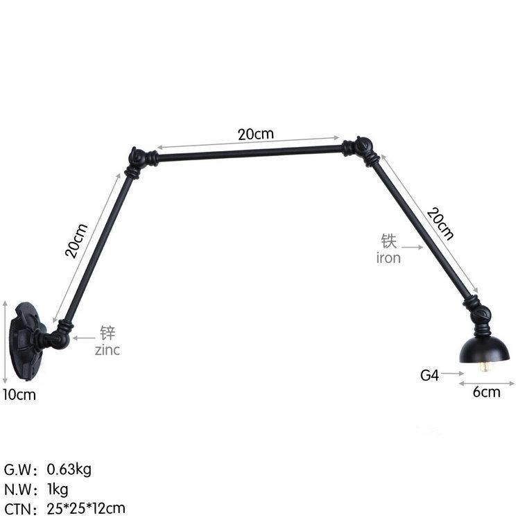 3 Long Arm LED Wall Lights Fixtures Adjustable Swing Loft Industrial Vintage Wall Sconce Luminaire Retro Stair Light