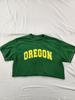 Full Tilt T-Shirt S Women Green Yellow Oregon Graphic Cropped Short Sleeve Tee