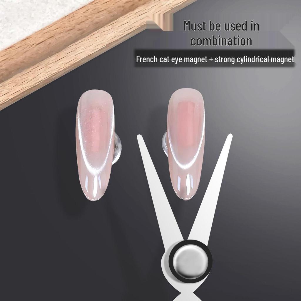 Dual-Head French Cat Eye Nail Art Tool with Strong Cylindrical Magnet