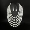 Fashionable Layering Artificial Pearls Necklace With Matching Studs Comfortable Daily Wear Accessories