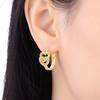 S925 Sterling Silver 18K Gold Double Heart Earrings Hoop Earrings Women Jewelry Original Trendy Anniversary Gifts