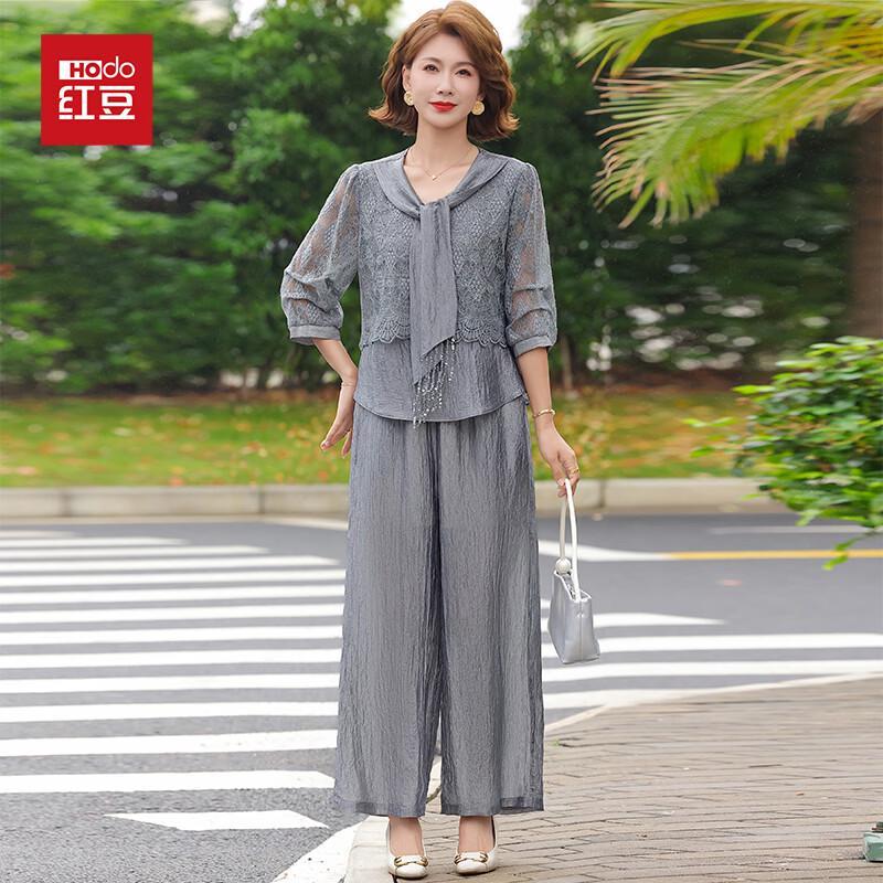

Middle-Aged Women s Summer Thin Two-Piece Set XL (105-120 jin)