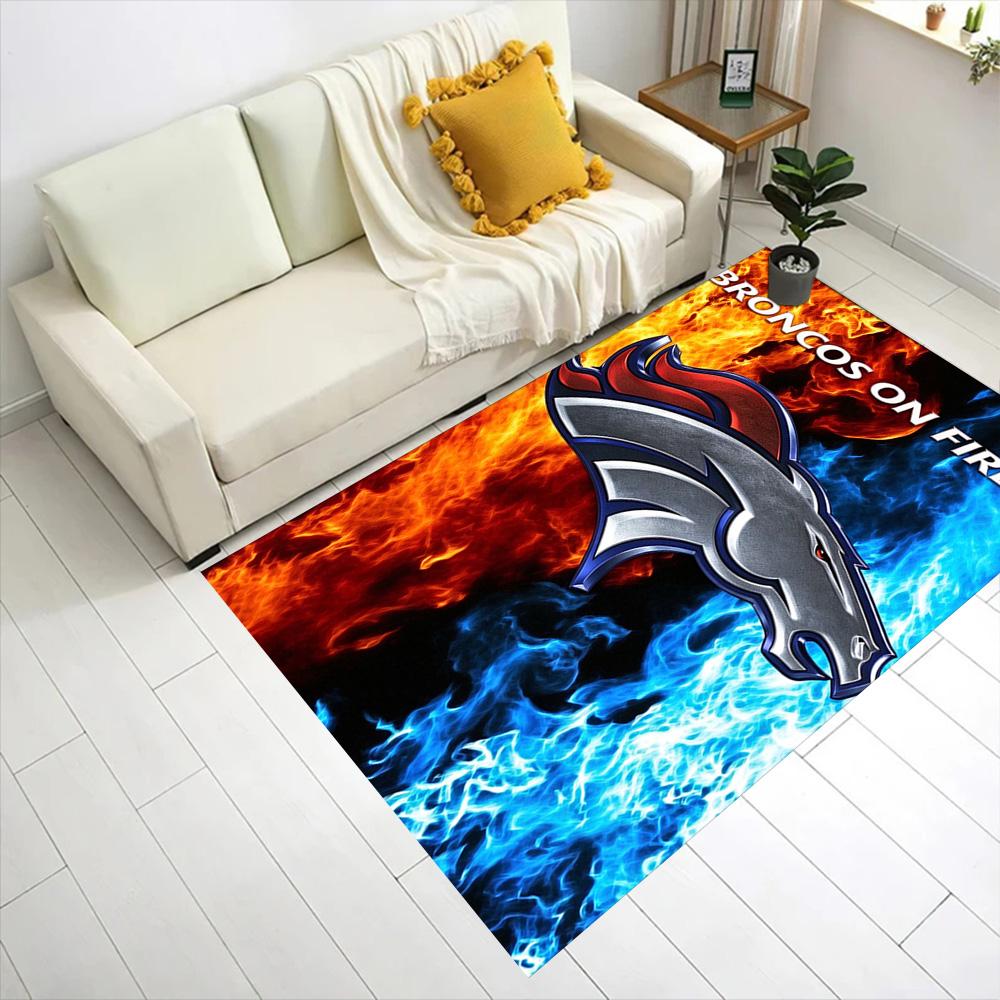 Denver Broncos Logo Floor Rug Office Rug Design For Decorate Room Hallway Outdoor Dining Room Antislip Carpet Decorate Offices Best For Christmas