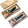 Exquisite Dip Pen Set Wax Stick Set Calligraphy Feather Pen Kit 10Pcs Replacement Nibs for Invitations Letters Writing