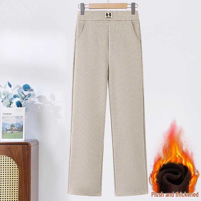 Damen Winter Wollhose mit weitem Bein: Verdickt, Plus Samt, für mittlere und ältere Menschen