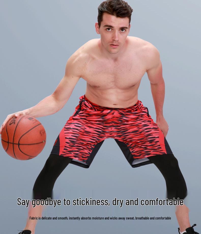 Men's Quick-Dry Basketball Shorts - Loose Fit, Running & Fitness Beachwear