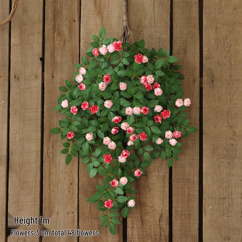 Rose Vine Faux Flower Garland for Air Conditioner, Ceiling, and Wall Decoration