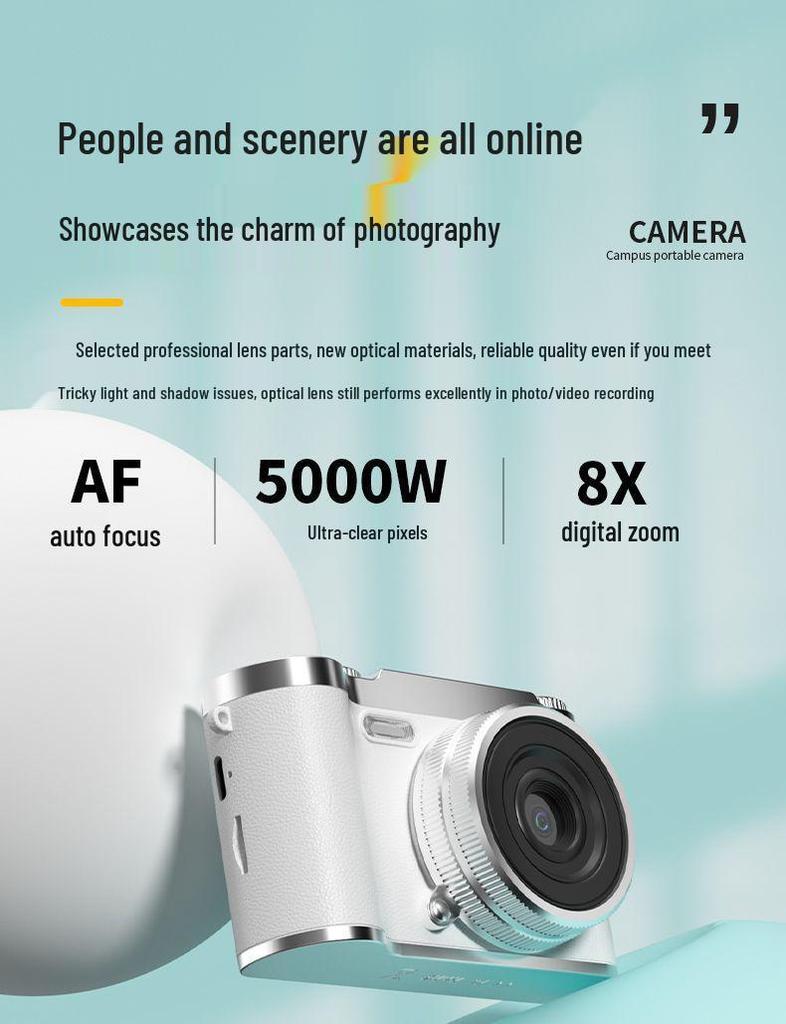 Retro 5000W Dual Camera with 8x Zoom and OTG Transfer