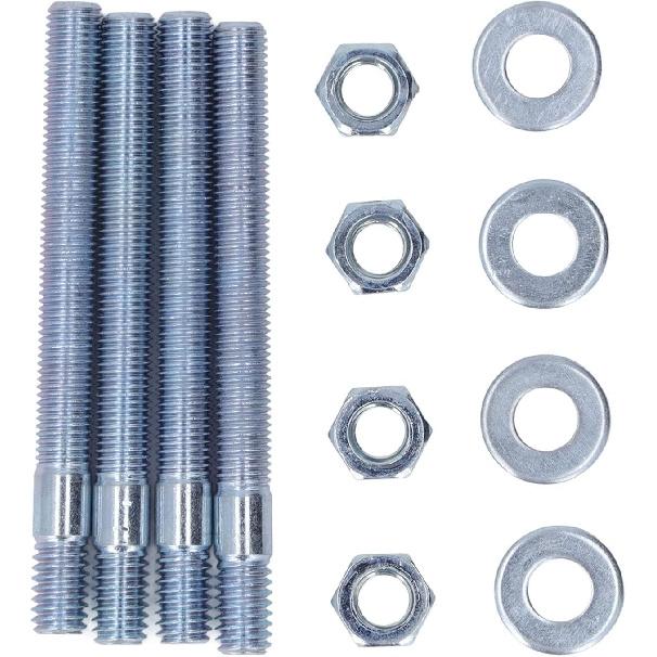 Carburetor Studs Kit, Chazcool 3.5In Carburetor Studs Set Metal Carb Mounting Stud Kit With Spacers For 5/16In Threads Intake
