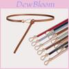 Pu Thin Waist Belt With Metal Buckle For Casual Dress And Retro Style
