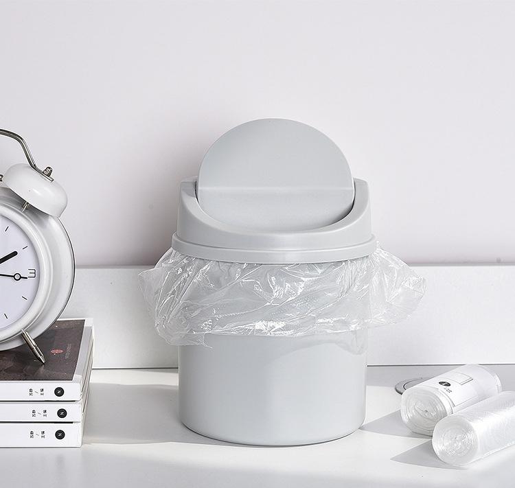 

Garbage Can Clean Workspace Storage Box Home Desk Mini Desktop Bin Small Trash Can Tube with Cover Bedroom Trash Can