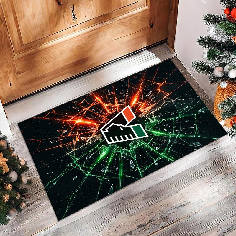 Venezia FC Football Print Crystal Velvet Rug, Comfortable Water Absorbent Non Slip Indoor Floor Carpet