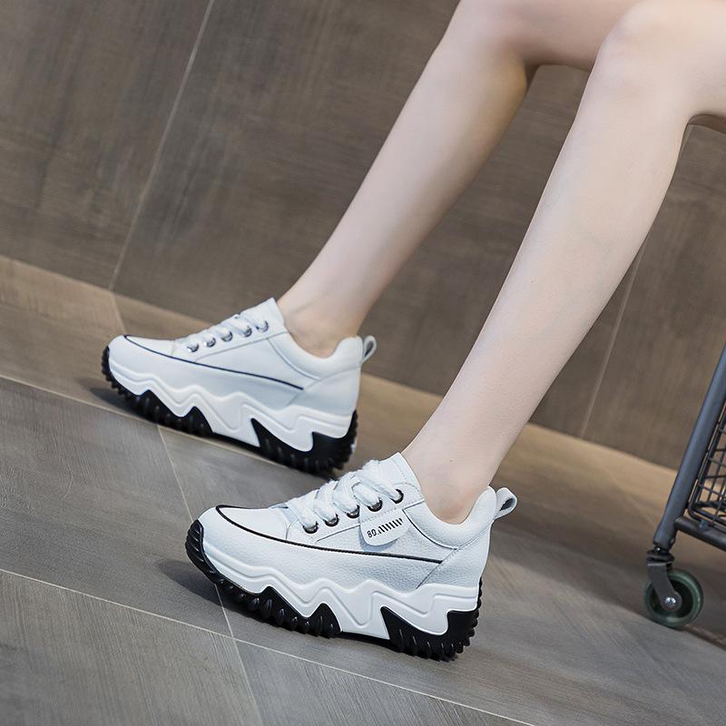 Autumn and winter new women's shoes little white shoes platform muffin small inner height increase casual sports shoes