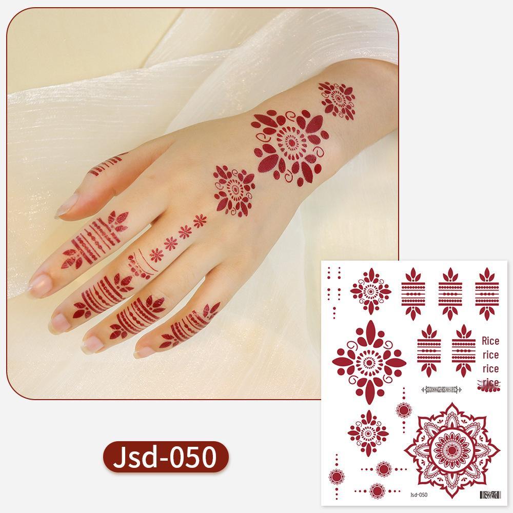 

Красные индийские кружевные тату-наклейки хной для лица и рук – Дизайн высокого класса для ключицы 158x120 mm