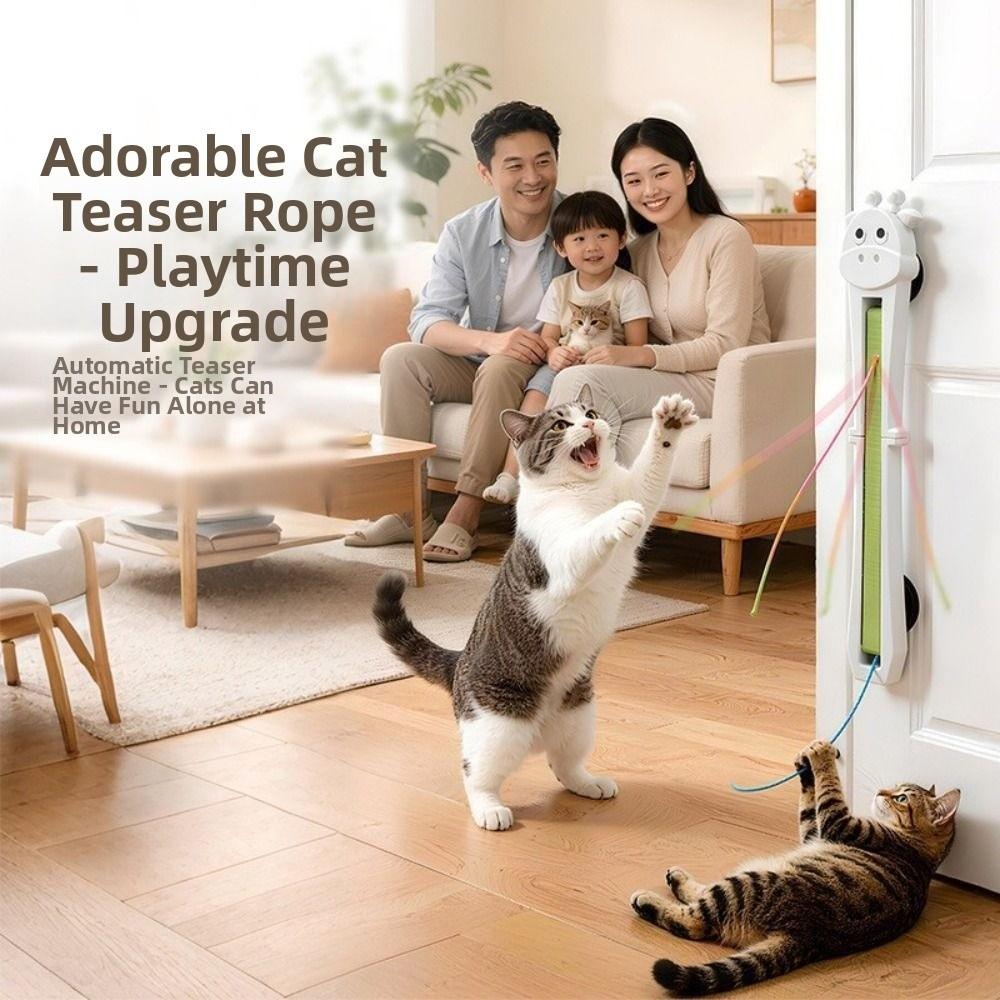 Adjustable Electric Cat Teaser Rechargeable Wall-Mounted Cat Toy Living Room
