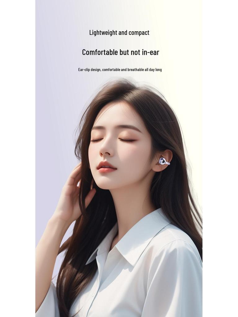 New Wireless Bluetooth Ear Clip Earphones: Ultra-Long Battery, Air Conduction, Sports, Noise-Canceling