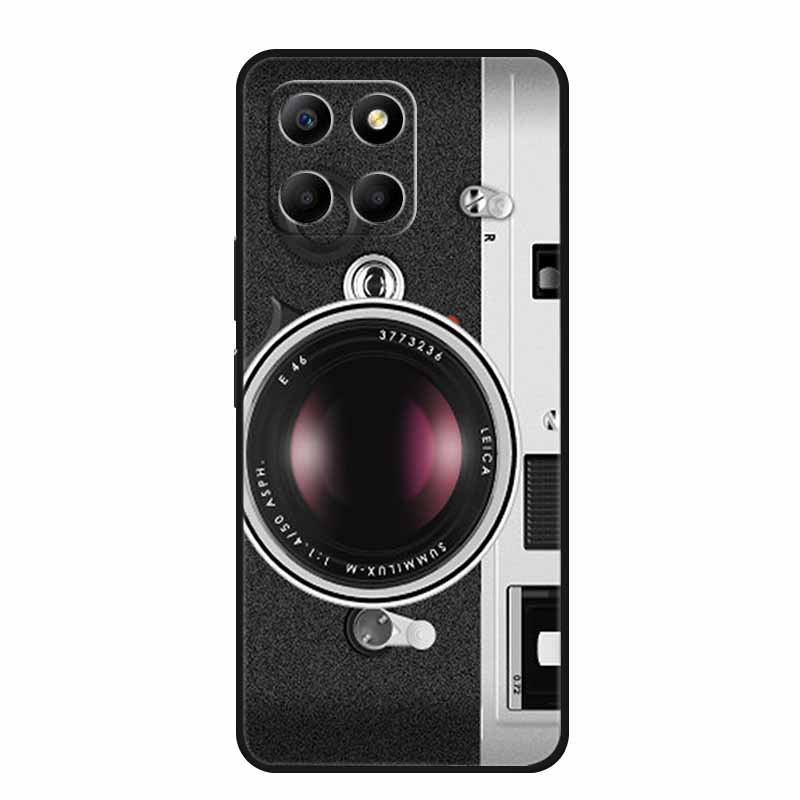 Etui For Honor X6a Zwierzęta TPU Silikon Miękki Tylny Pokrowiec na Telefon dla Huawei Honor X6a HonorX6A 2023 Ochronny Wilk Czarny Fajny Capa