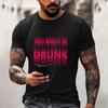 Men's Quirky Casual Loose Fit Letter Print T-Shirt for Daily Wear