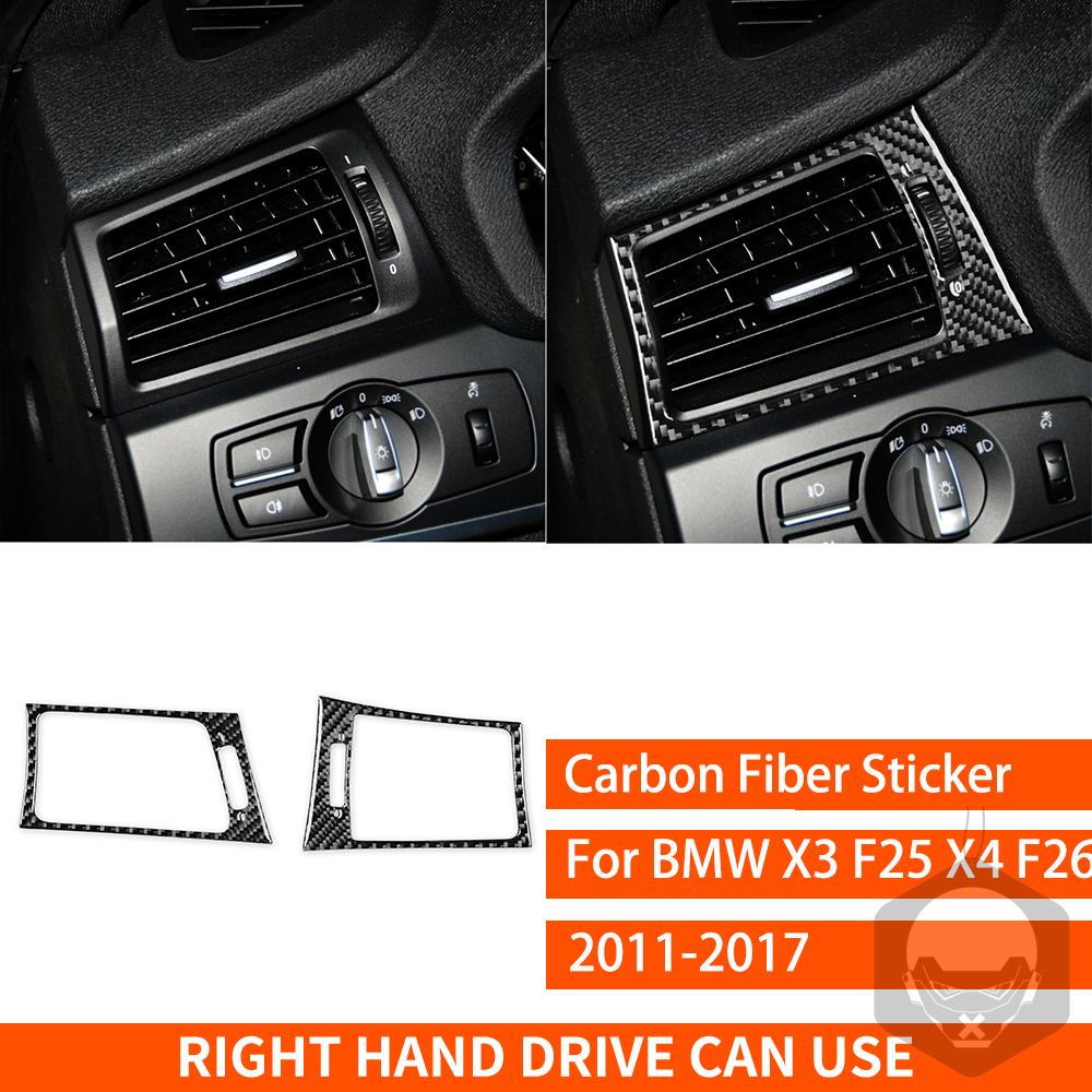 For BMW X3 F25 X4 F26 2011 2012 2013 2014 2015 2016 2017 Center Console Trim Real Carbon Fiber Stickers Car Interior Accessories