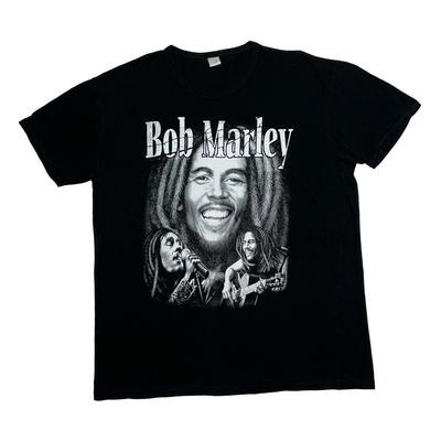 Early 00’s BOB MARLEY Rasta Reggae Music Tribute Spellout Graphic T-shirt XL