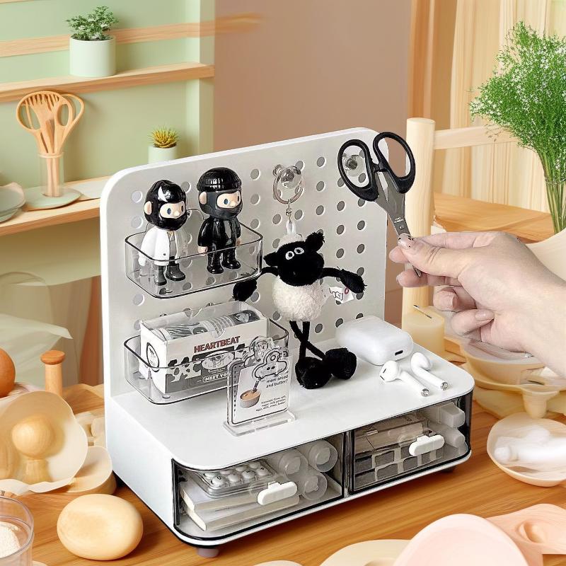 Storage Hole Board Table Layered Rack Student Large Capacity Stationery Storage Desktop Storage Hole Rack