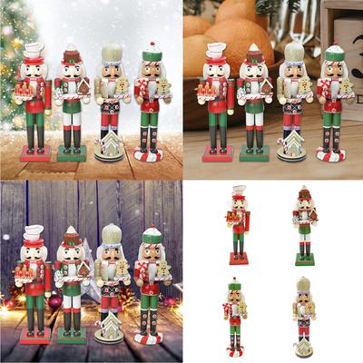 Patriotic Wood Nutcracker Soldier Figurine Patriotic Style Nutcracker Soldier Ornament Wood Figurine Christmas Decors
