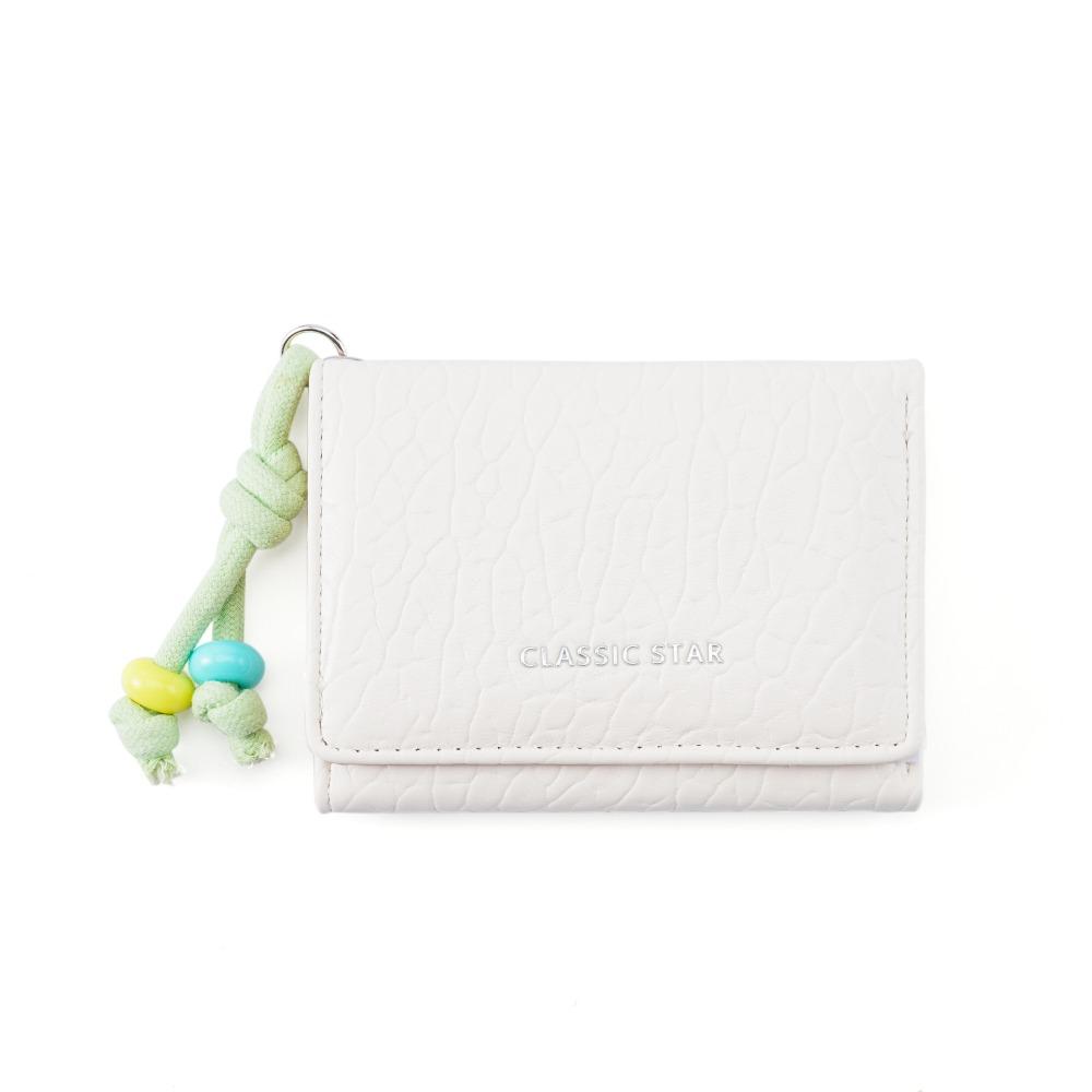 Сладкие Милые Трехстворчатые Кошельки из ПУ Кожи Складной Держатель для Карт Прекрасный Кошелек Конфетного Цвета Женский белый 896₽