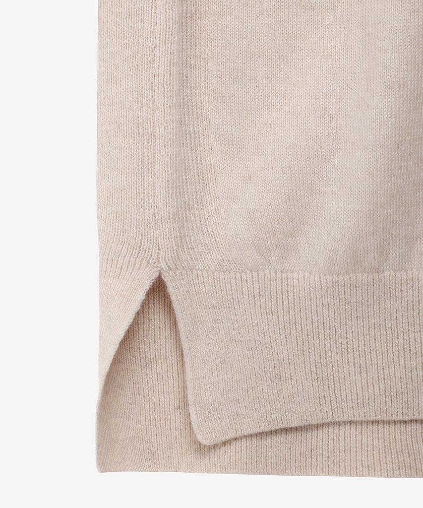 NOIRER Cashmere Slit Turtleneck Knit (Beige)
